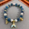 The natural blue sugar heart agate ruyi fortune bag pendant beads and agate bracelet of the same style as the temple bring you continuous good luck Application Scenario